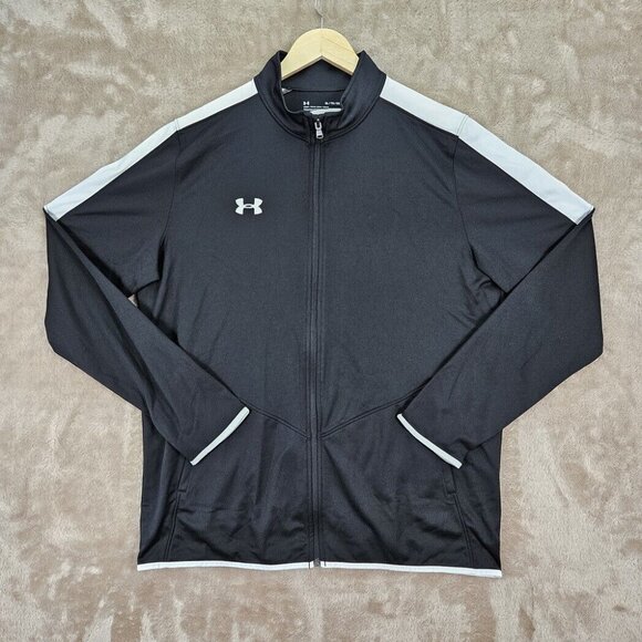 NWT Under Armour Full Zip Jacket Men's Size XL Black Long Sleeve Pockets Logo - Picture 1 of 9